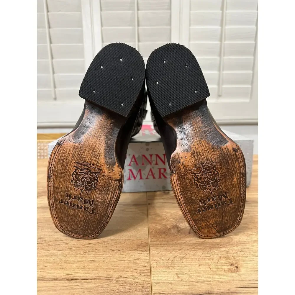 Tanner Mark Men's Cowboy Boots Brown Bronze Teal Leather Size 9 NIB Western